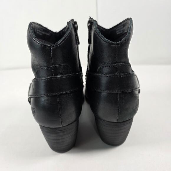 Born Women's Leather Chelsea Ankle Boots Bootie Black Size 8.5M Heels - Picture 5 of 11